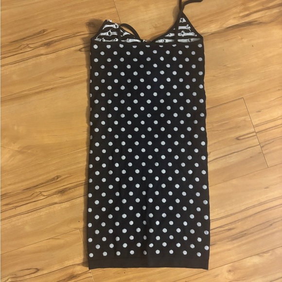 NWT Zara Black and White Fitted Polka Dot Mini Dress - Picture 6 of 6